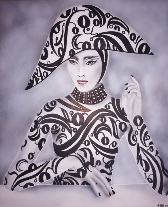 Peinture intitulée "Arlequine" par Aéro, Œuvre d'art originale, Acrylique Monté sur Châssis en bois