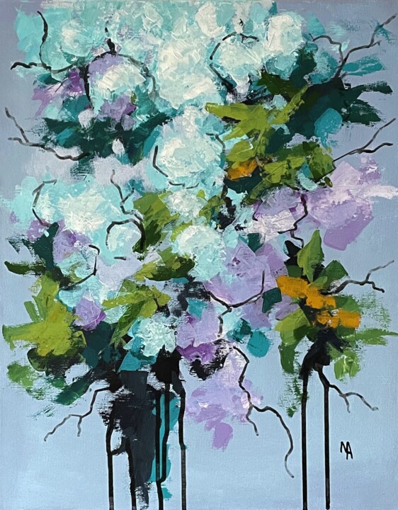 Flowering in the garden 绘画, 19.7x15.8 in