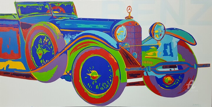 MERCEDES BENZ 绘画, 30x60 in