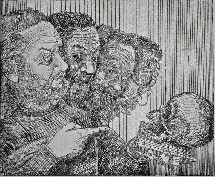 Confrontation aux 4 autoportraits 印花与版画, 7.9x9.5 in