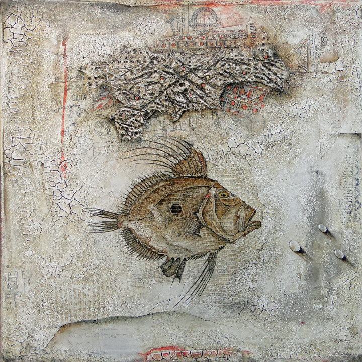 Zu entdeckende Geheimnisse, original Gemälde, Unikat 绘画, 27.6x27.6 in