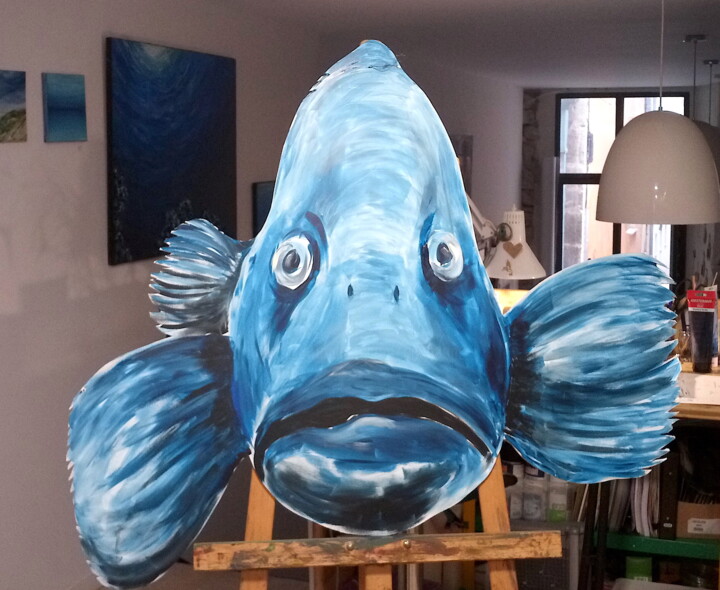 Mérou de face 绘画, 39.4x31.5 in