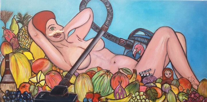 Peinture intitulée "Ma femme de ménage…" par Ralph.S, Œuvre d'art originale, Huile