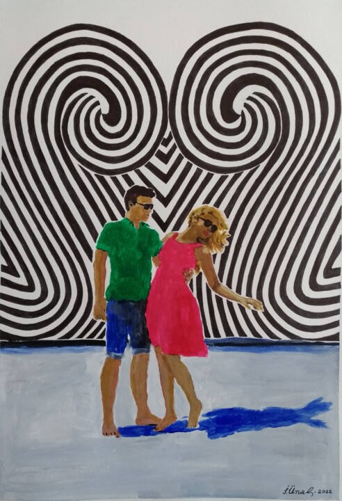 Romance on the beach - 4 图画, 16.5x11.7 in