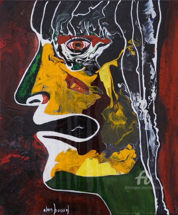 Des Armes aux Larmes 绘画, 21.7x18.1 in