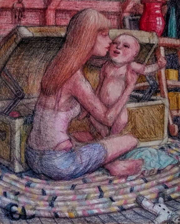 Mother and Child 5 图画, 10x8 in