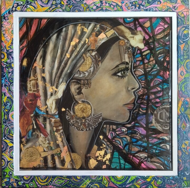 femme au foulard 绘画, 19.7x19.7 in