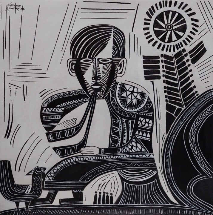 O Músico 绘画, 27.6x27.6 in