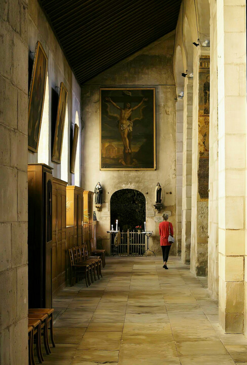 Photographie intitulée "Lady in Red." par Dave English, Œuvre d'art originale, Photographie numérique