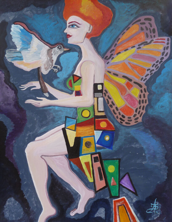 Peinture intitulée "Dans les Hauteurs..." par Aurélie Sarrazin, Œuvre d'art originale, Acrylique