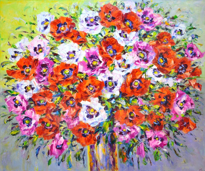 Poppies. 绘画, 39.4x47.2 in