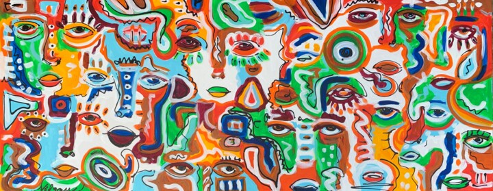 Free Spirits 13 绘画, 23.6x59.1 in