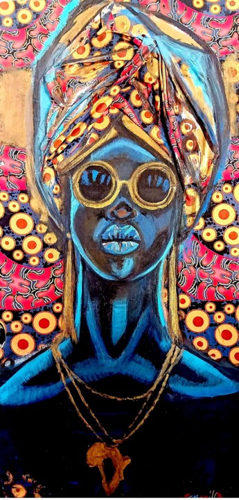 Картина под названием "Melanin kick" - Marthe Ngandu, Подлинное произведение искусства, Акрил