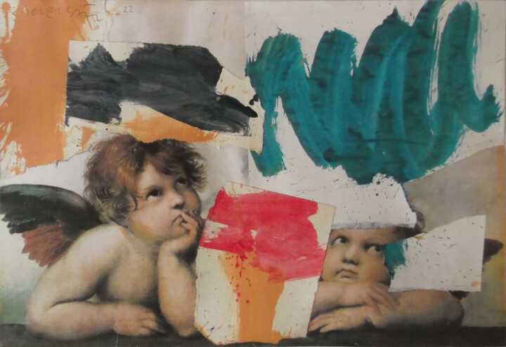 Collages titled "Meditación" by Jesús Movellán, Original Artwork, Collages