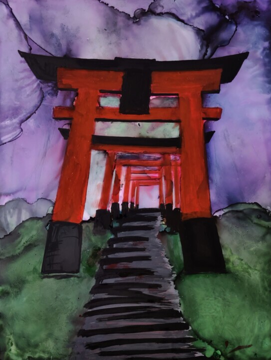 Tori Gates- Japan 绘画, 12x9 in