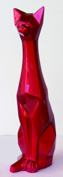 Grand Chat Contemporain 雕塑, 24x6.3 in