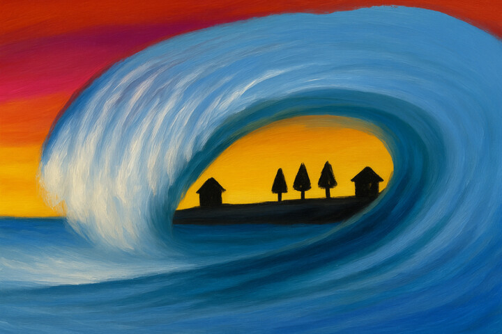 Digital Arts titled "Dalga" by Cevat Çiloğlu, Original Artwork, Digital Painting