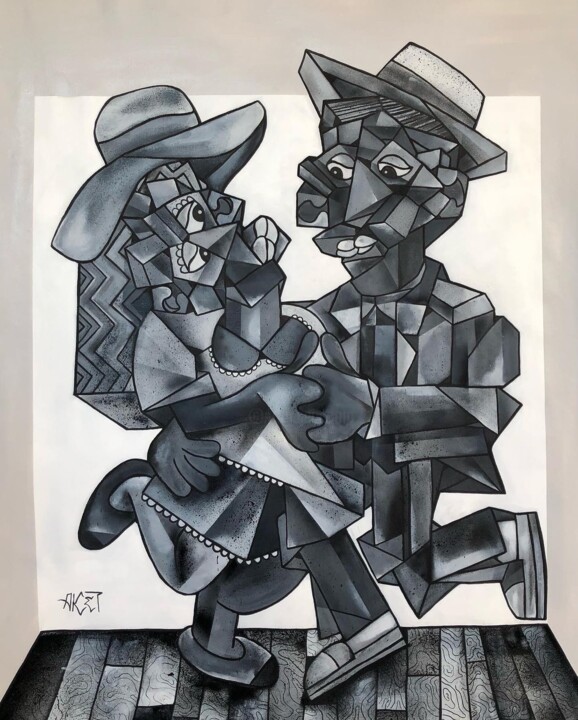 Fouler le parquet 绘画, 60.6x47.2 in