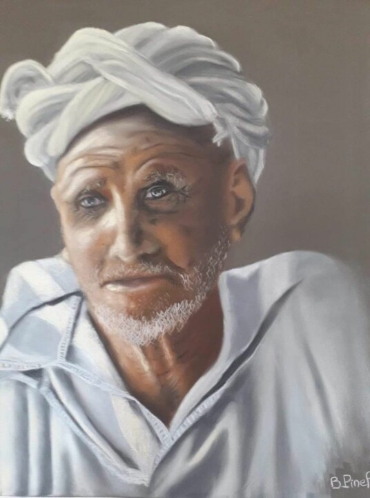 Painting titled "Marocain" by Brigitte Pinel Cabot, Original Artwork, Pastel