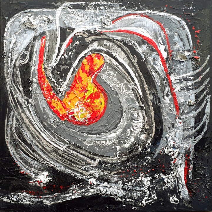 Schilderij getiteld "sorrow" door Ellen Van Randeraat, Origineel Kunstwerk, Acryl