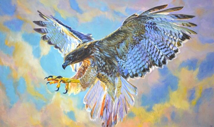 Eagle. 绘画, 23.6x39.4 in