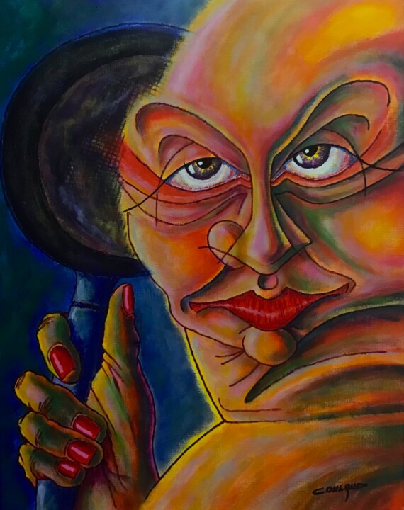 FEMME À POÊLE 绘画, 23.6x18.5 in
