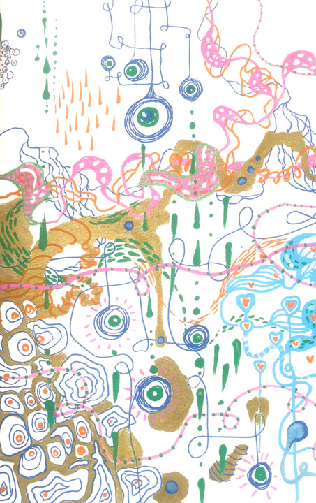 Abstrait psychédélique 图画, 11.8x7.9 in