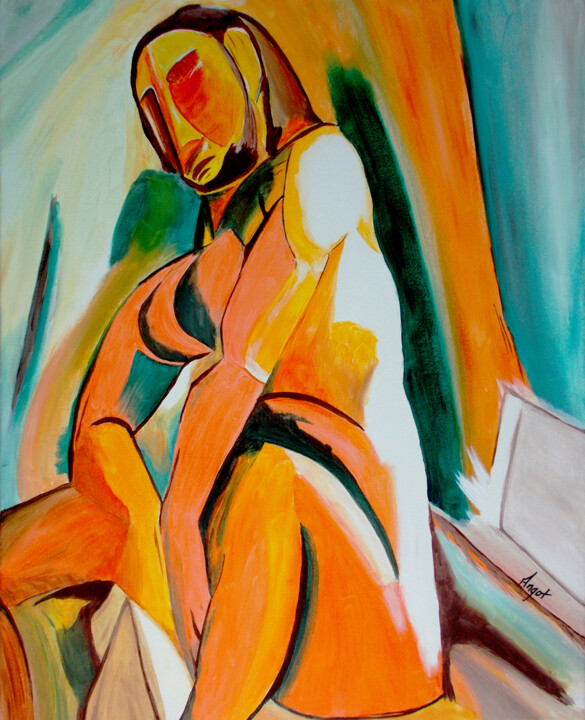 Nu assis 绘画, 31.9x25.6 in