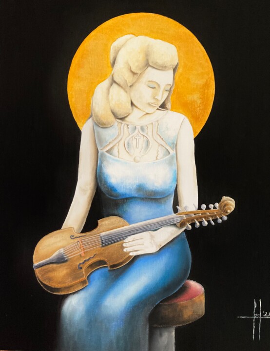 La Madonna con la Viola d’Amore 绘画, 25.6x19.7 in