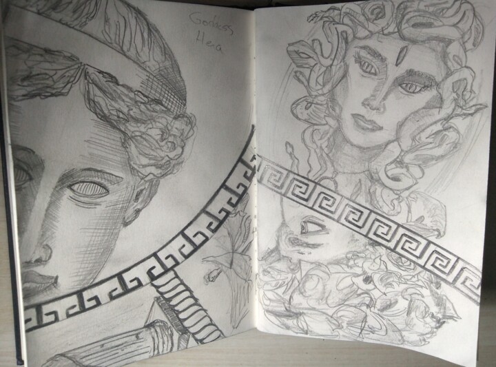 Disegno intitolato "croquis 9" da Houssein Kh, Opera d'arte originale, Matita