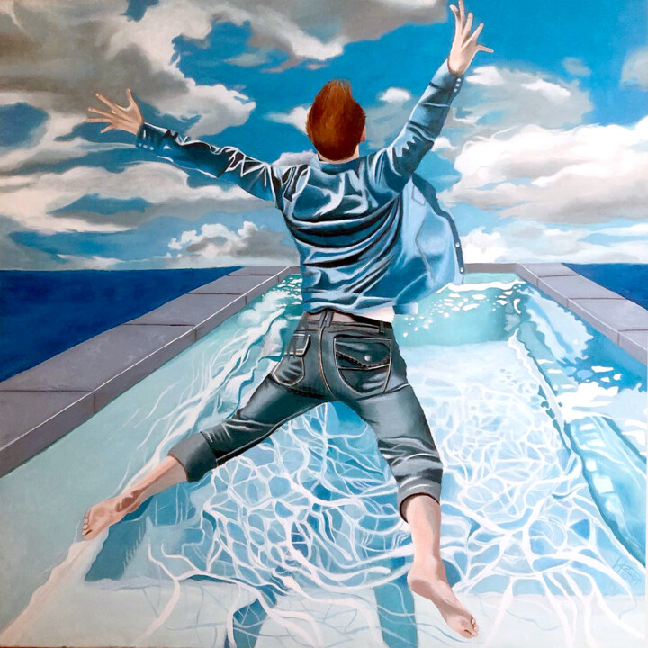 Painting titled "Le Grant sot" by Hugues Rubio, Original Artwork, Oil