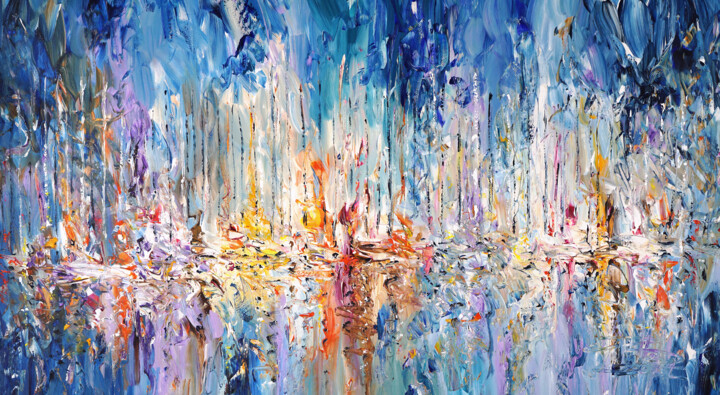 Sail Boat Marina L 2 绘画, 33.5x61 in