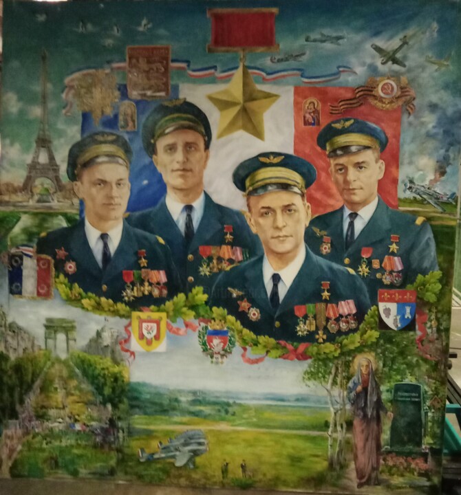 Painting titled "Из цикла "Победа".…" by Andrei Biriukov, Original Artwork, Oil