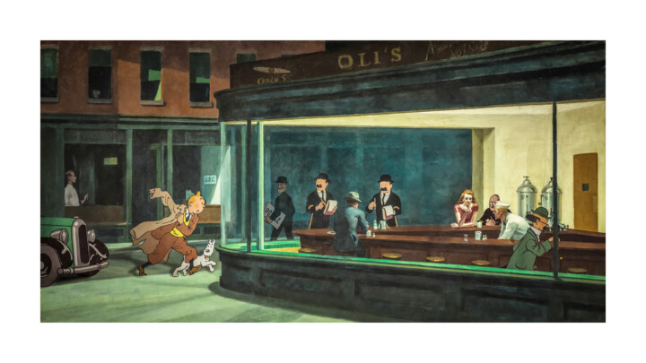 Hopper's missing man 数字艺术, 14.2x25.2 in