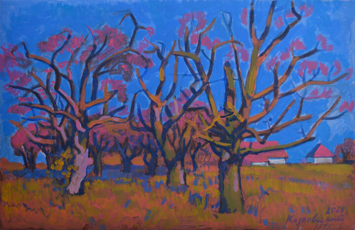 Orchard Painting, 22.4x33.9 in