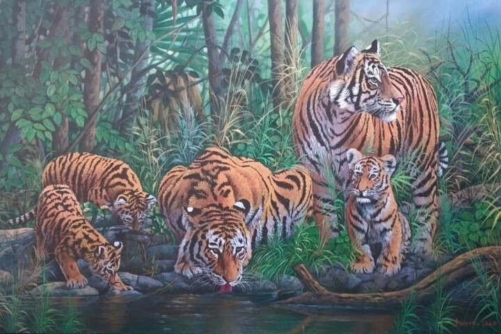 Time for a Break 1/4 绘画, 35.4x55.1 in