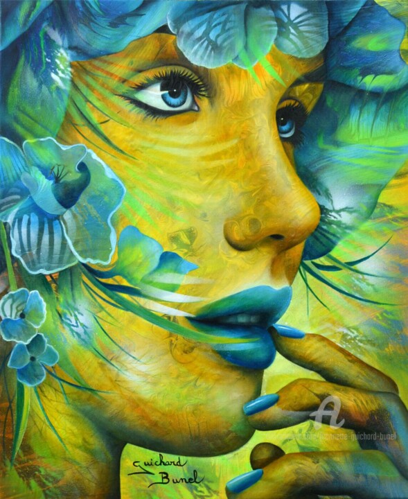 Peinture intitulée "Candide" par Jeannette Guichard-Bunel, Œuvre d'art originale, Huile Monté sur Châssis en bois
