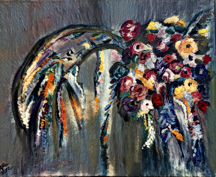 Painting titled "Mystery in the Gard…" by Alexandra Roberts, Original Artwork, Acrylic