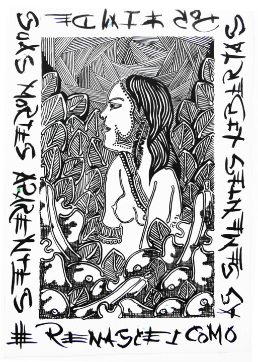 NATIVA INDÍGENA/ INDIGENOUS WOMEN 图画, 11.8x8.3 in