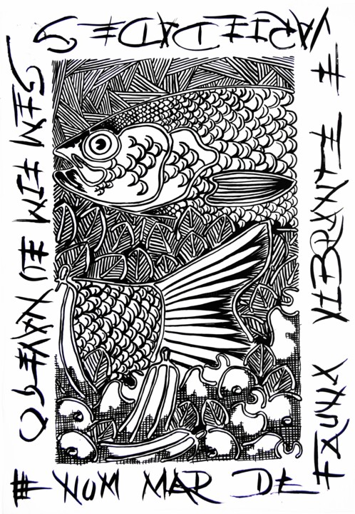 PEIXES DO MAR / FISHES OF THE SEA 图画, 11.8x8.3 in