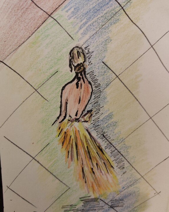 Painting titled "Без слов" by Karina Muliar, Original Artwork, Pencil