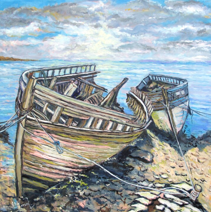 Les épaves Schilderij, 23,6x23,6 in