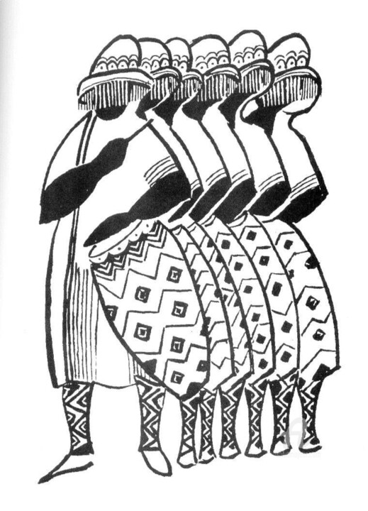Gongongon Dancers 数字艺术, 29x21 in