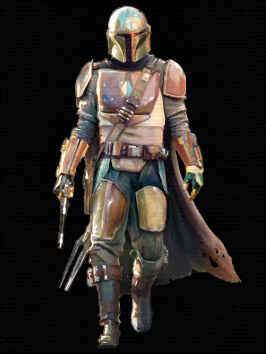Mandalorian Star Wars 绘画, 20x15 in