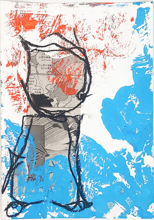 11 art singulier outsider art brut personnage chat bleu 图画, 11.8x7.9 in
