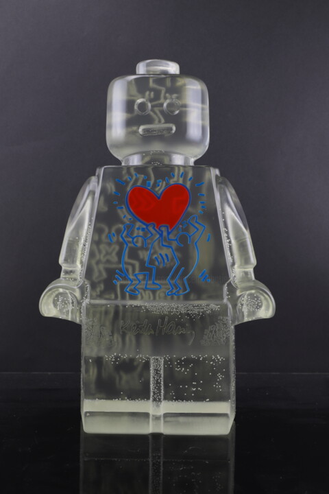 Sculpture intitulée "Keith Haring size L" par Vincent Sabatier (VerSus), Œuvre d'art originale, Résine