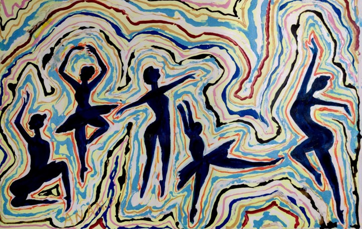 Painting titled "EXPRESSION OF JOY-5" by Anandswaroop Manchiraju, Original Artwork, Acrylic
