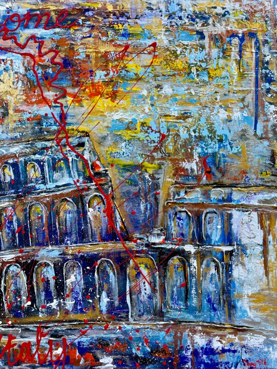 Rome Lights 绘画, 25.6x21.3 in