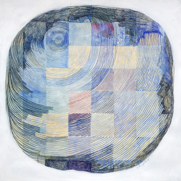 117 lignes 绘画, 22.1x22.1 in