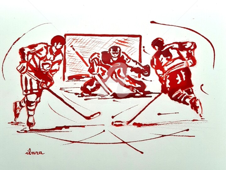 Hockey sur glace N°5 图画, 15.8x19.7 in